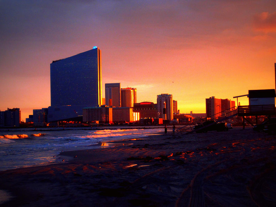 Beach Sunset Photograph - Atlantic City Sunset #9 by Mary McCusker