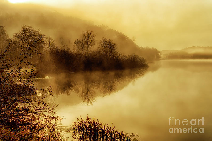 Autumn Mist on Lake #9 Photograph by Thomas R Fletcher