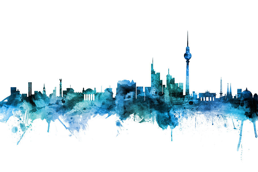 Berlin Germany Skyline #9 Digital Art by Michael Tompsett