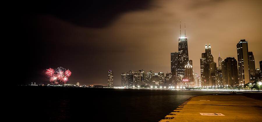 Chicago Skyline Fireworks #9 Photograph by Anthony Doudt