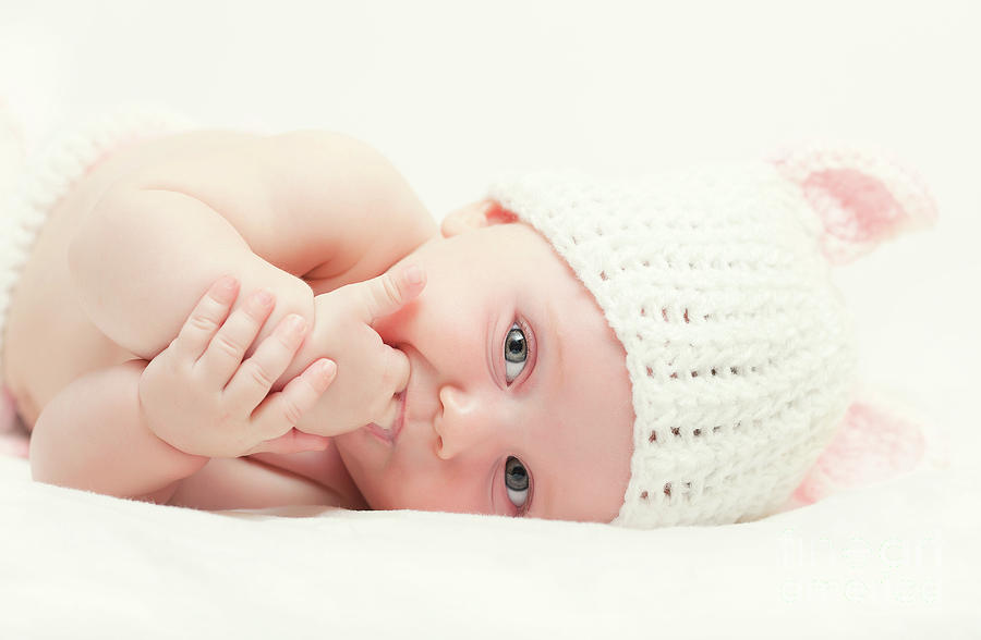 Cute Newborn Portrait #9 Photograph by Gualtiero Boffi