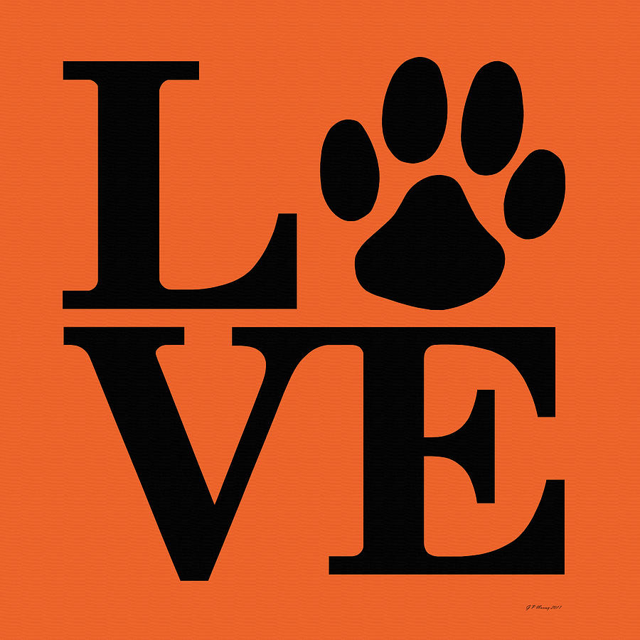 Dog Paw Love Sign #9 Digital Art by Gregory Murray