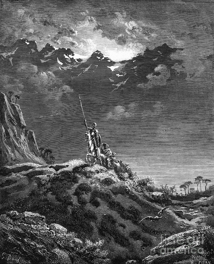 Miguel Drawing - Don Quixote #2 by Gustave Dore