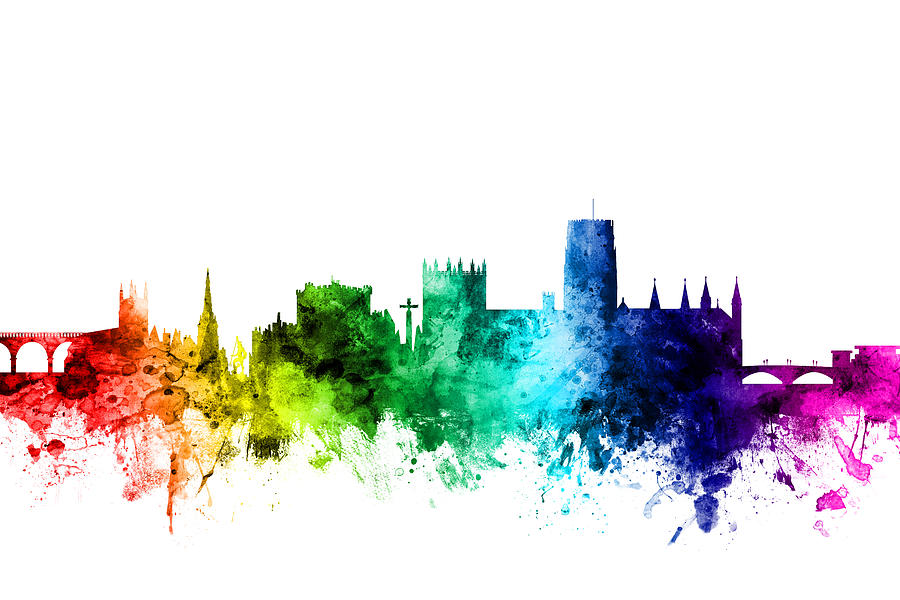 Durham England Skyline Cityscape #9 Digital Art by Michael Tompsett