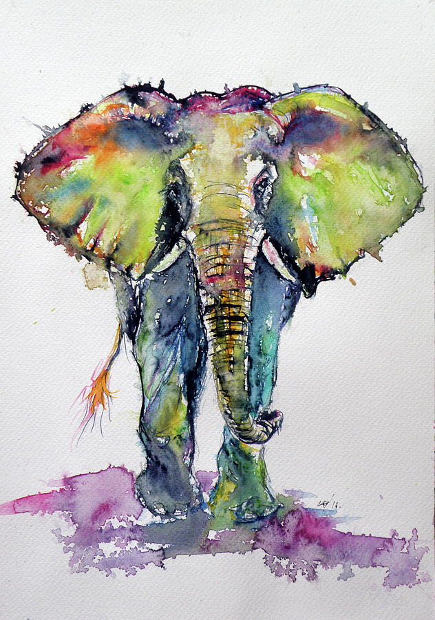 Elephant #9 Painting by Kovacs Anna Brigitta
