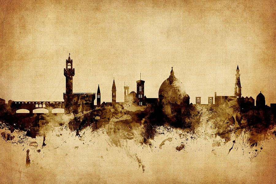 Florence Italy Skyline #9 Digital Art by Michael Tompsett