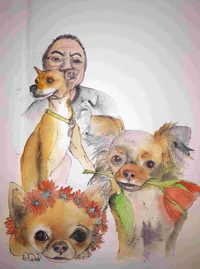 For love of a dog album #9 Painting by Debbi Saccomanno Chan