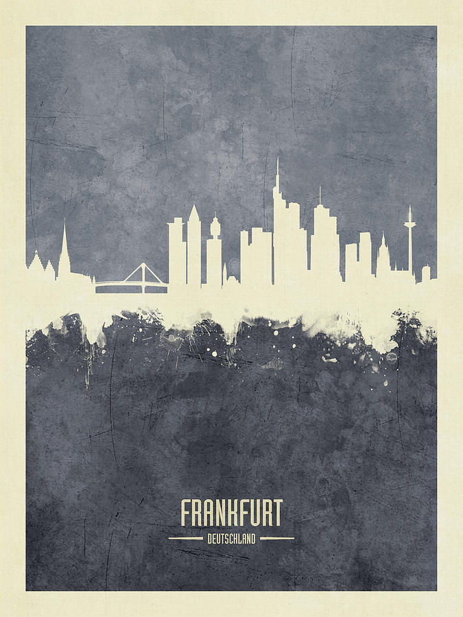 Frankfurt Germany Skyline #9 Digital Art by Michael Tompsett