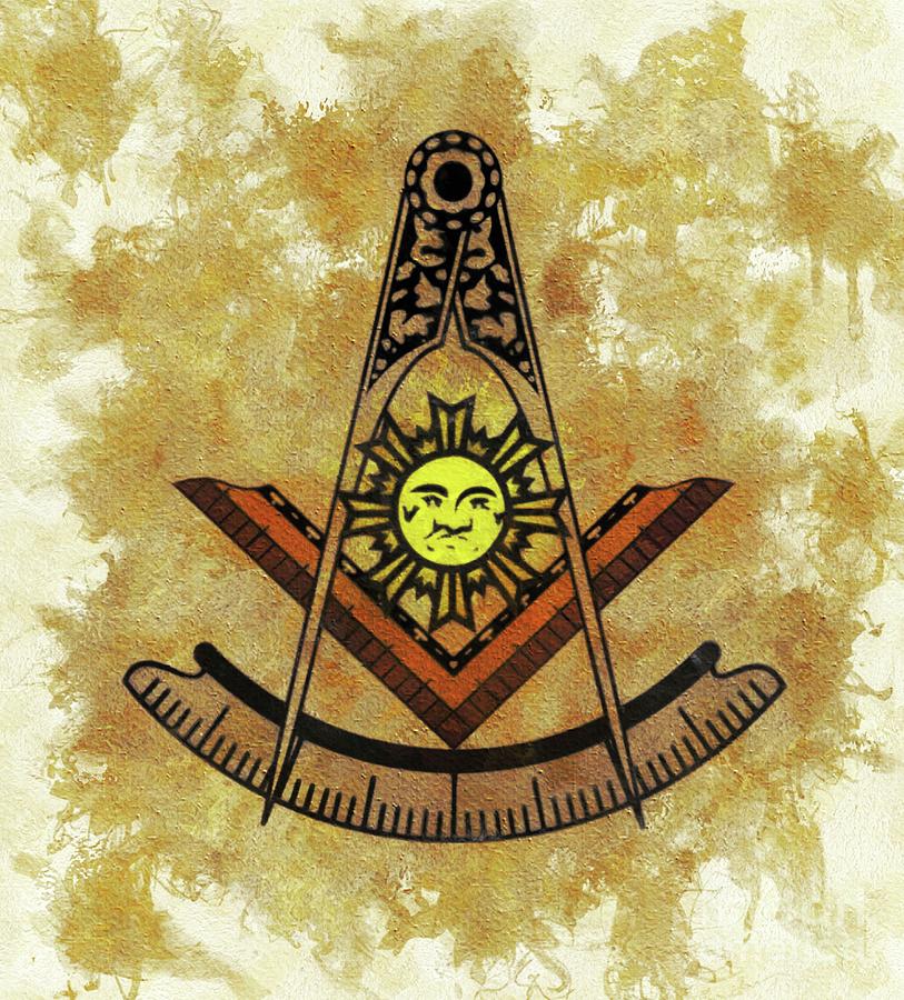 Freemason, Masonic, Symbols #9 Painting by Esoterica Art Agency