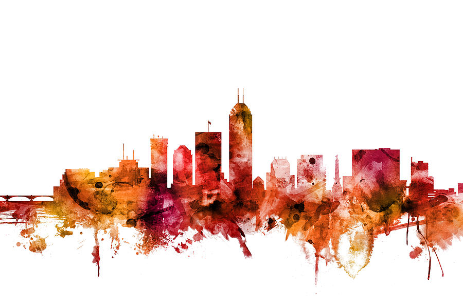 Indianapolis Indiana Skyline #9 Digital Art by Michael Tompsett