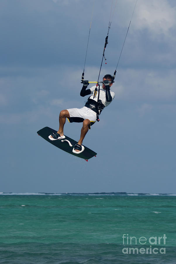 Kite surfing in Grand Cayman #9 Photograph by Anthony Totah