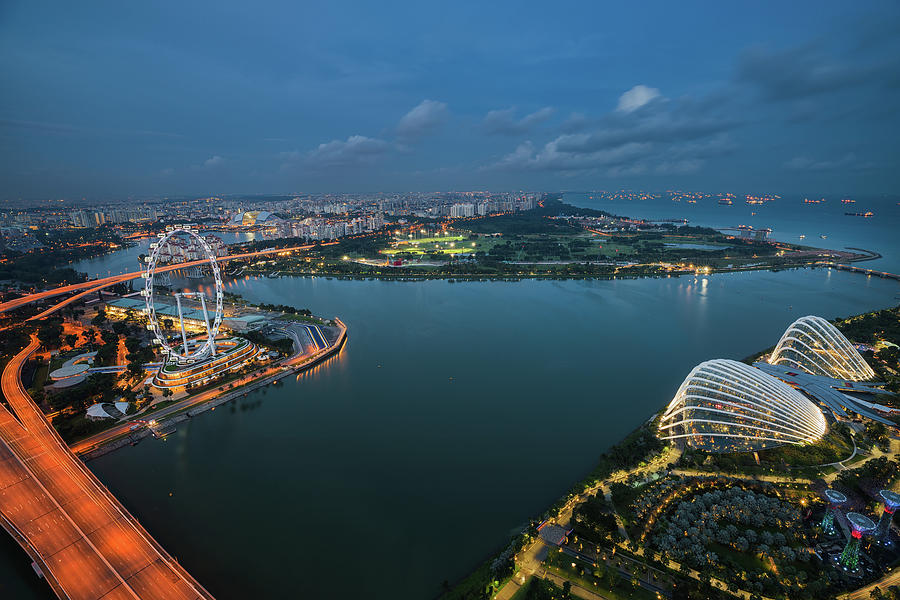 Landscape of Singapore city #9 Photograph by Anek Suwannaphoom