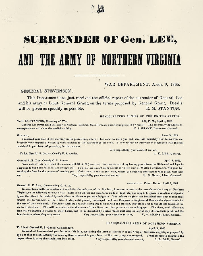 1865 Photograph - Lees Surrender, 1865 #9 by Granger