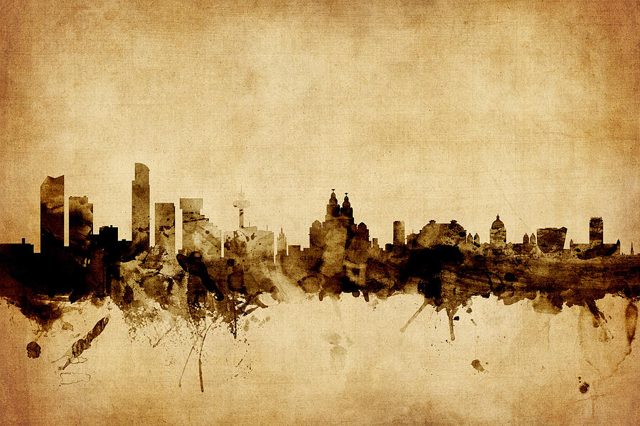 Liverpool England Skyline #9 Digital Art by Michael Tompsett