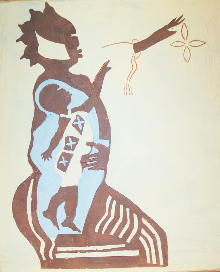 Madonna and Child #9 Painting by Gloria Ssali