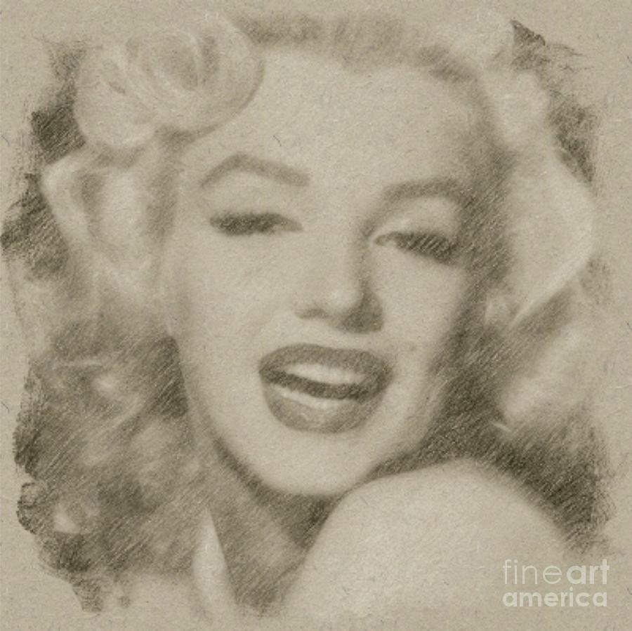 Chitty Drawing - Marilyn Monroe Vintage Hollywood Actress #9 by Esoterica Art Agency