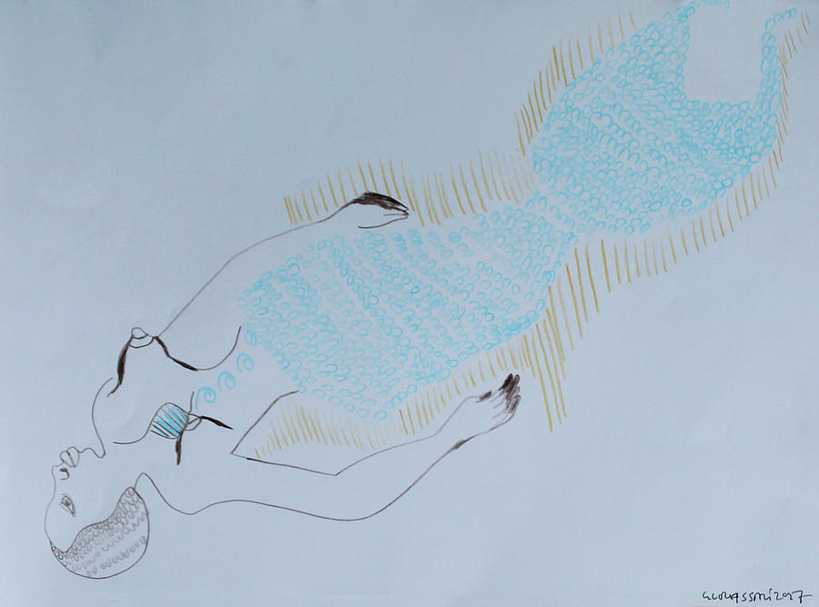 Mermaid #9 Painting by Gloria Ssali