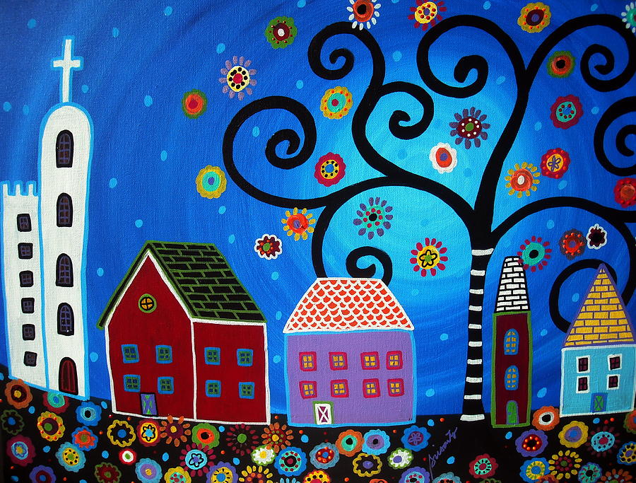 Mexican Town #9 Painting by Pristine Cartera Turkus