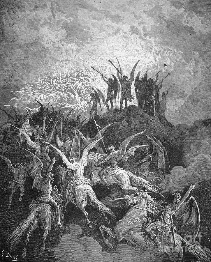 Milton Paradise Lost Drawing by Gustave Dore
