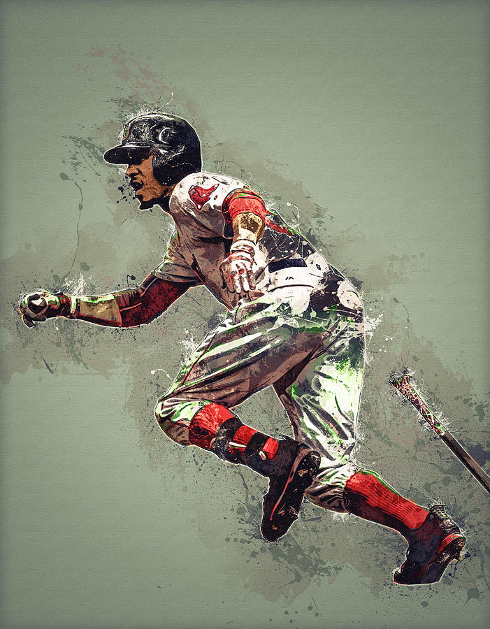 Mookie Betts Digital Art by Nadezhda Zhuravleva