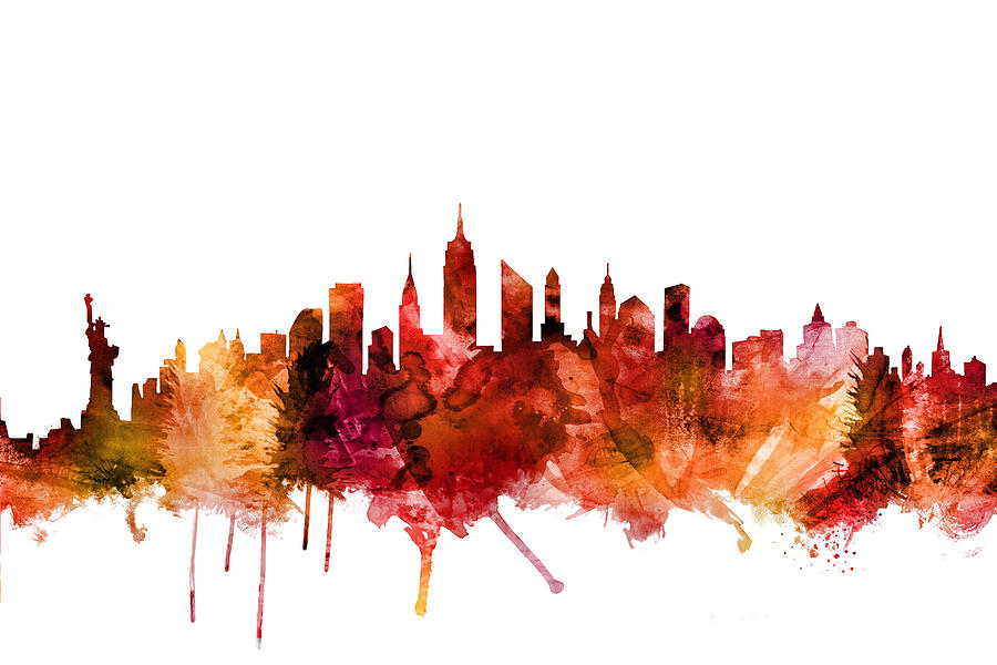 New York City Skyline #9 Digital Art by Michael Tompsett
