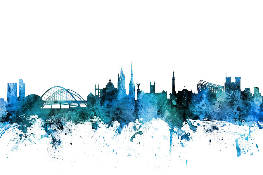 Newcastle England Skyline #9 Digital Art by Michael Tompsett