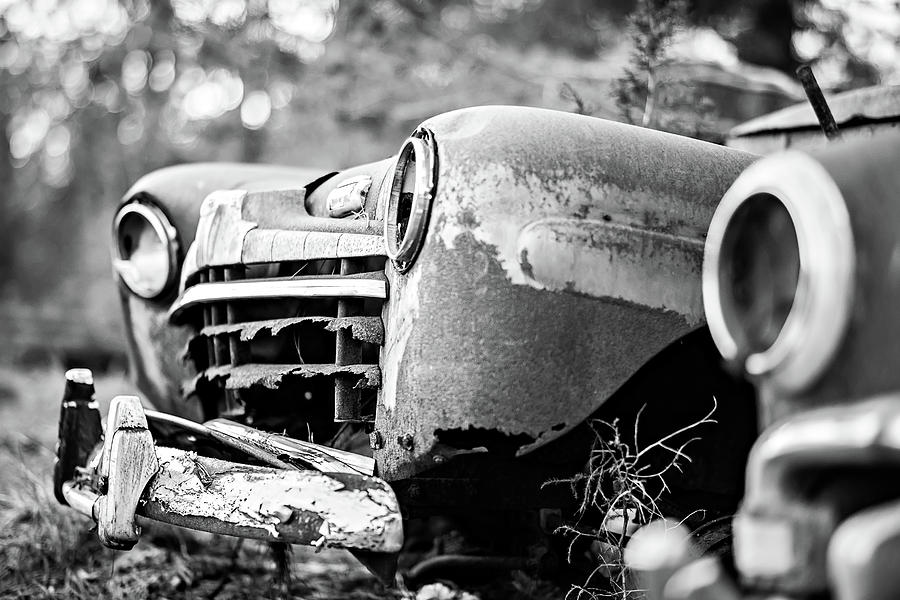 Old Rusty Abandoned Automobile In The Woods #9 Photograph by Alex Grichenko