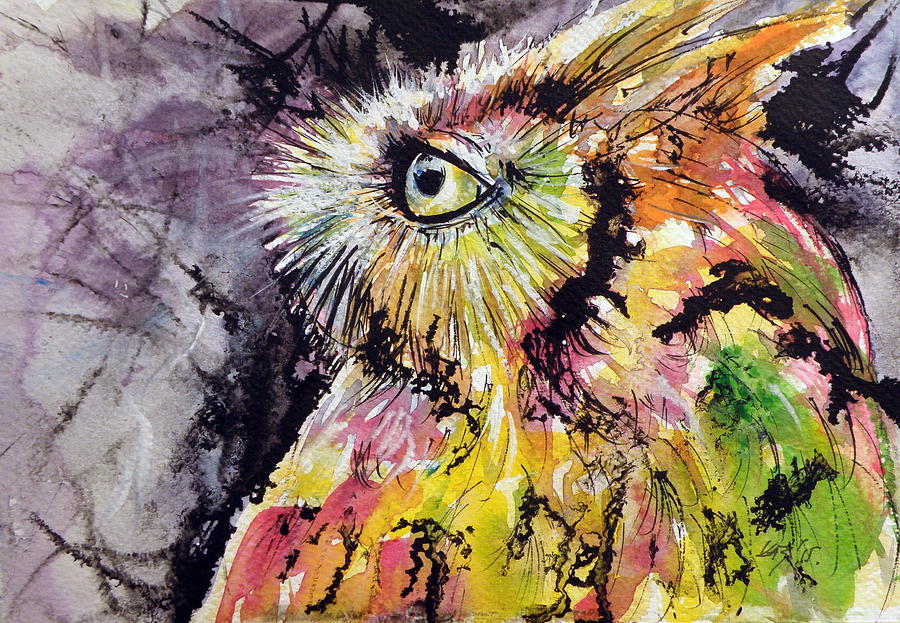 Owl #7 Painting by Kovacs Anna Brigitta