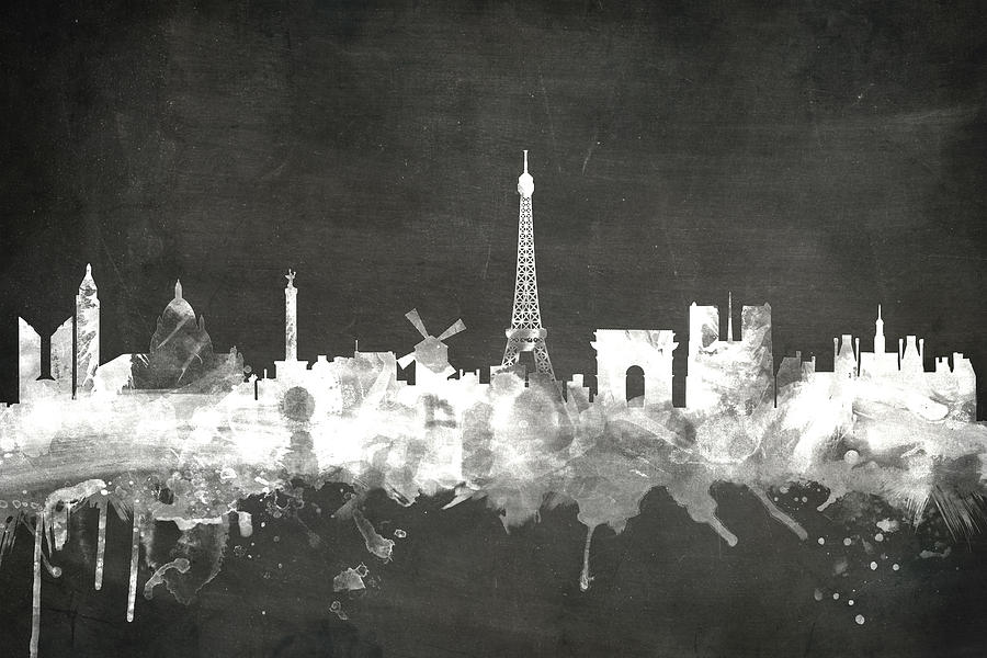 Paris France Skyline #9 Digital Art by Michael Tompsett