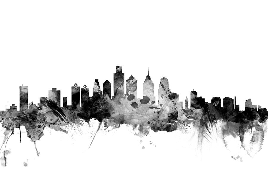 Philadelphia Pennsylvania Skyline #9 Digital Art by Michael Tompsett