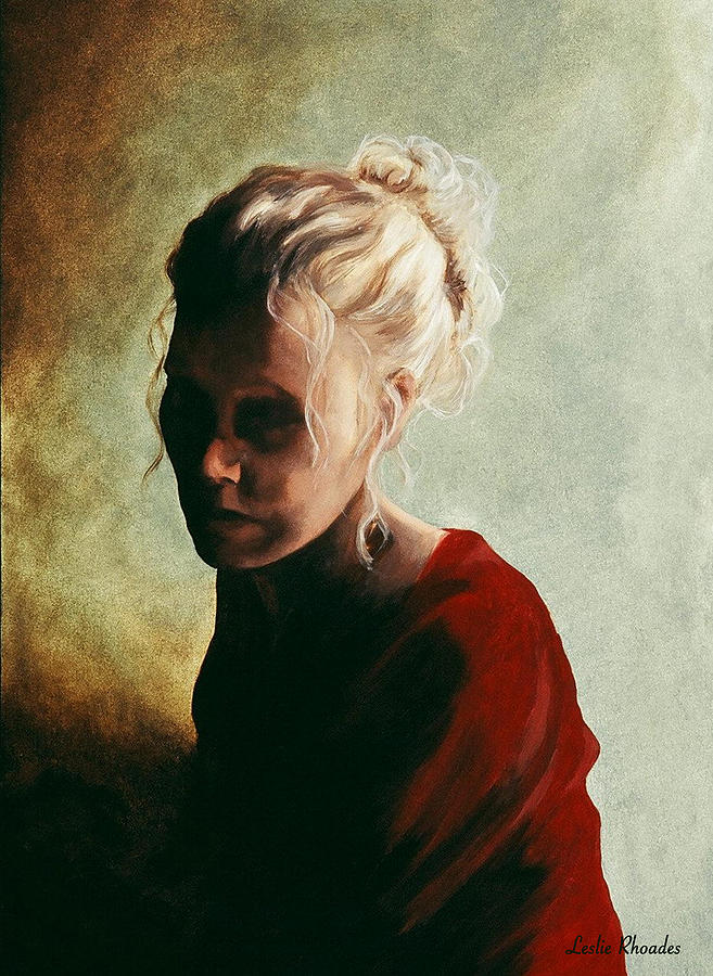 Portrait Painting - 9 Pm by Leslie Rhoades