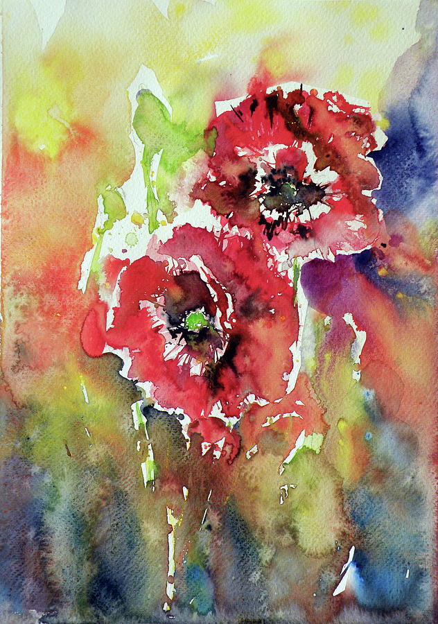 Poppies #9 Painting by Kovacs Anna Brigitta