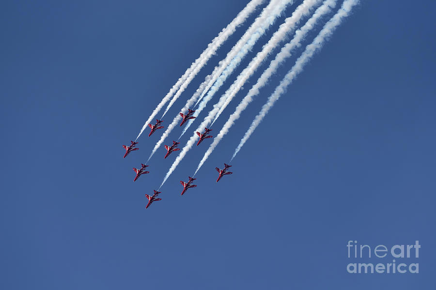 Red Arrows aerobatic team #10 Photograph by George Atsametakis