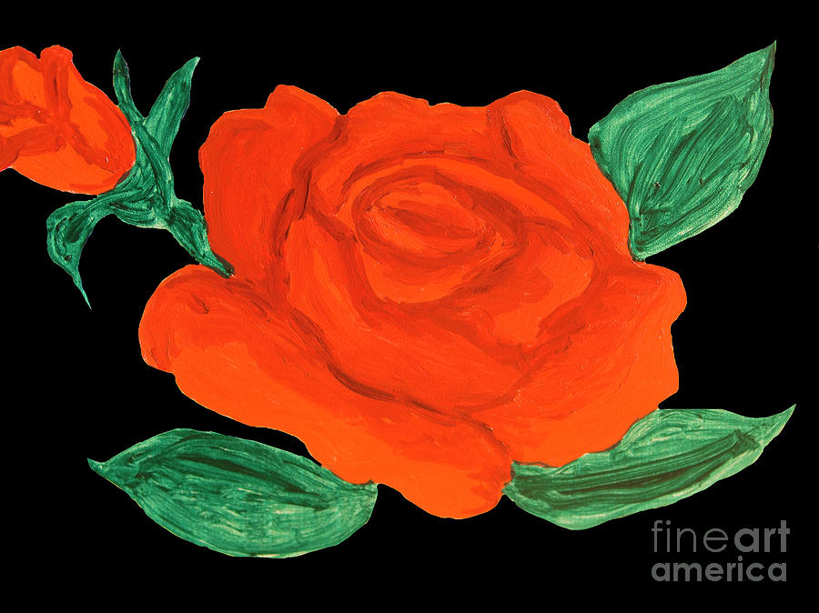 Red rose, painting #9 Painting by Irina Afonskaya
