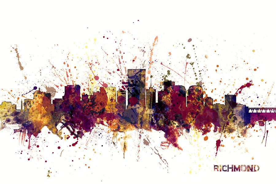 Richmond Virginia Skyline #9 Digital Art by Michael Tompsett