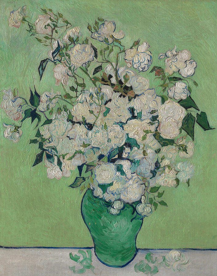 Roses, from 1890 Painting by Vincent van Gogh