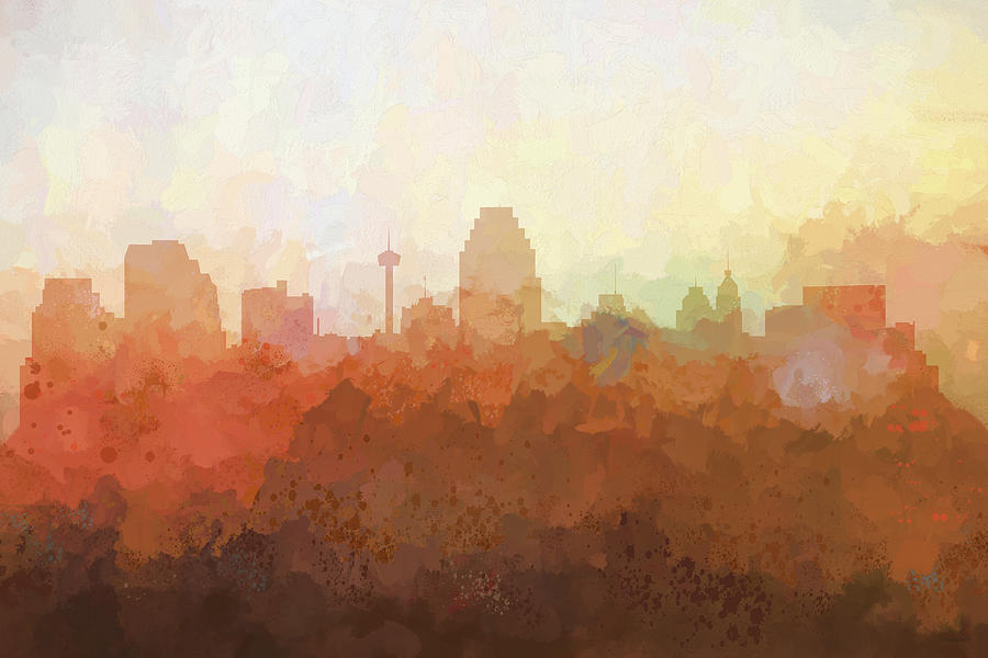 San Antonio Texas Skyline #9 Digital Art by Marlene Watson