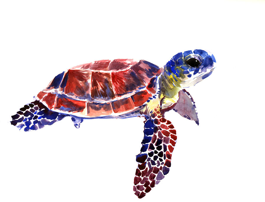 Sea Turtle #9 Painting by Suren Nersisyan