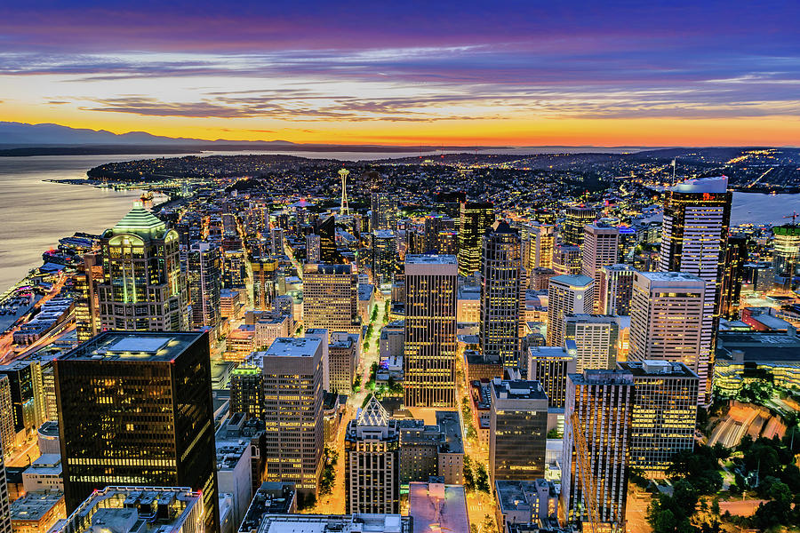 Seattle Skyline At Dusk Photograph By Cityscape Photography | Fine Art ...