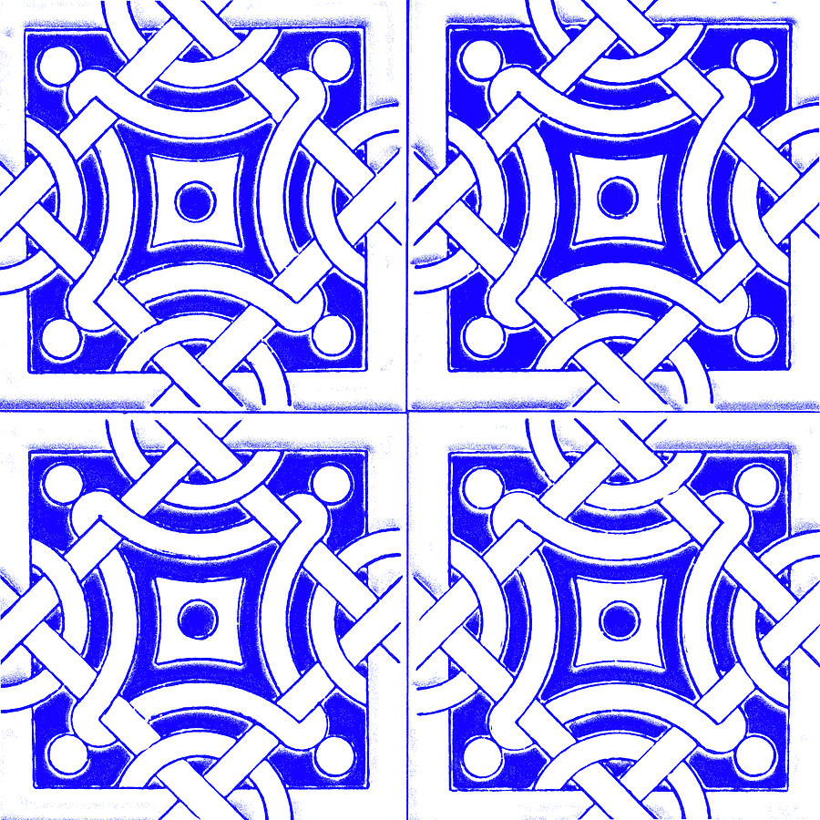 Spanish Geometric Azulejo #9 Painting by AM FineArtPrints
