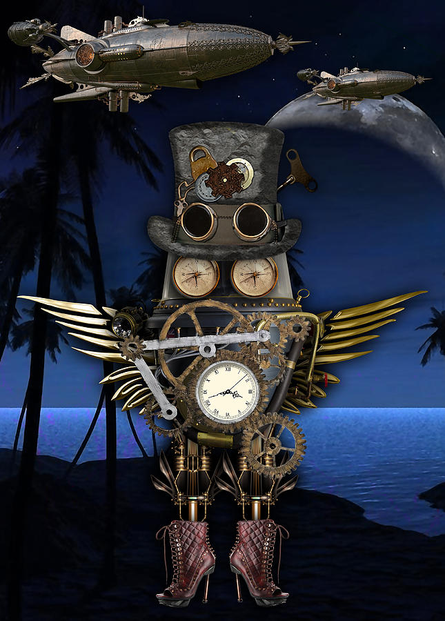 Steampunk Art #9 Mixed Media by Marvin Blaine