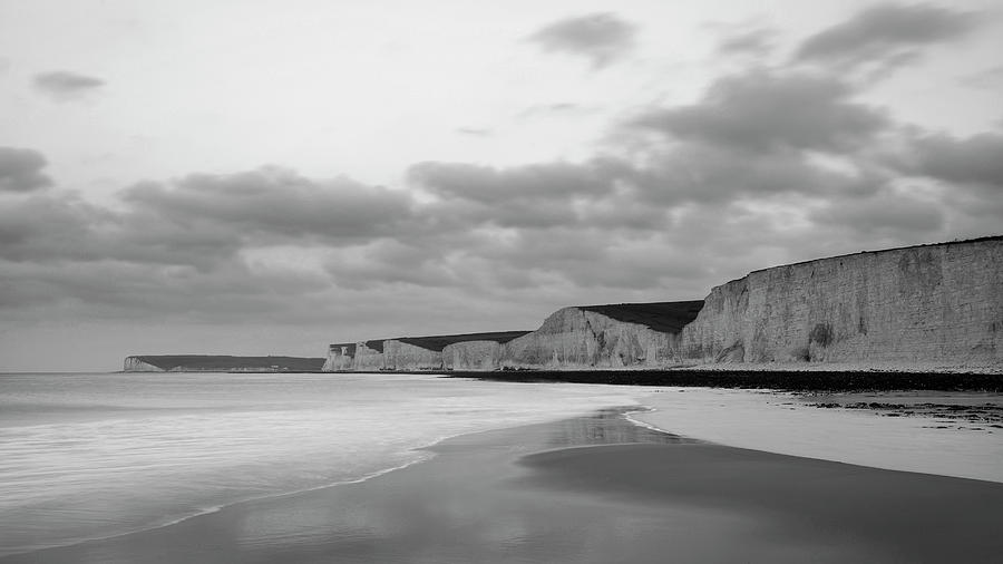 Black And White Photograph - Stunning black and white long exposure landscape image of low ti #9 by Matthew Gibson