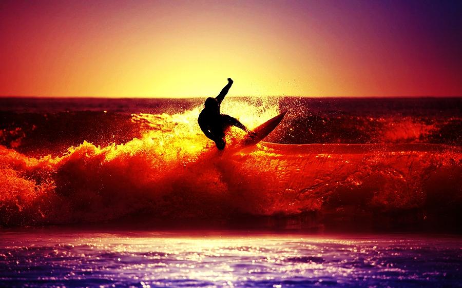 Sunset Photograph - Surfing #9 by Jackie Russo