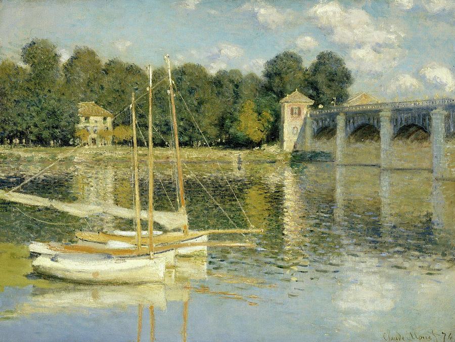 Bridge Painting - The Argenteuil Bridge by Claude Monet Bridge Painting - The Argenteuil Bridge by Claude Monet