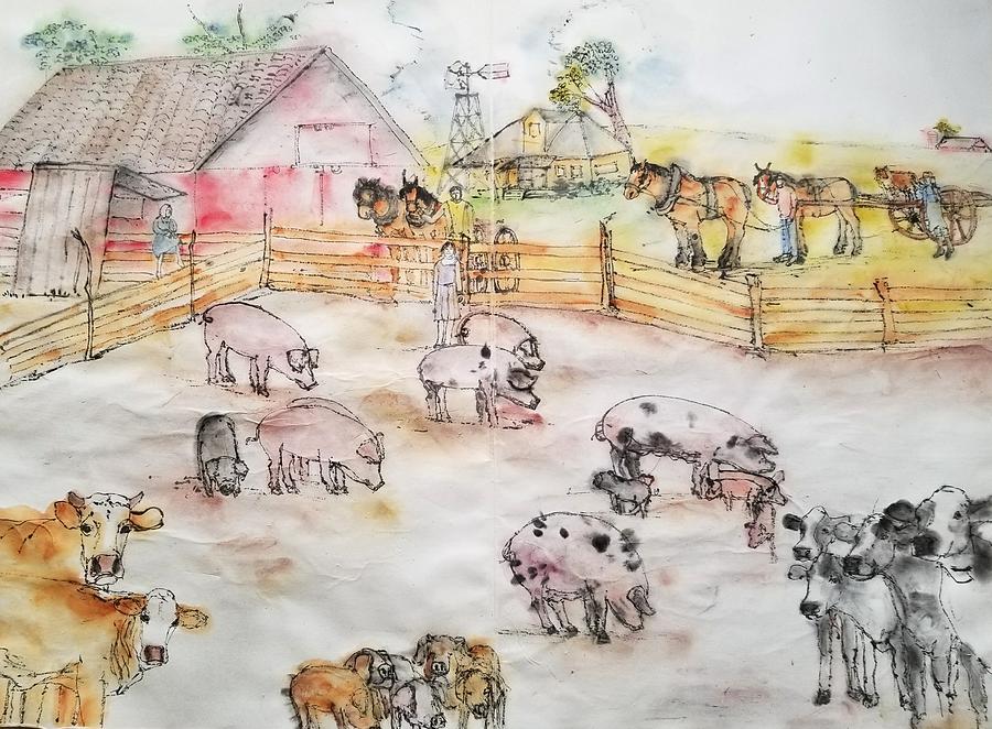 The art of farming album  #9 Painting by Debbi Saccomanno Chan