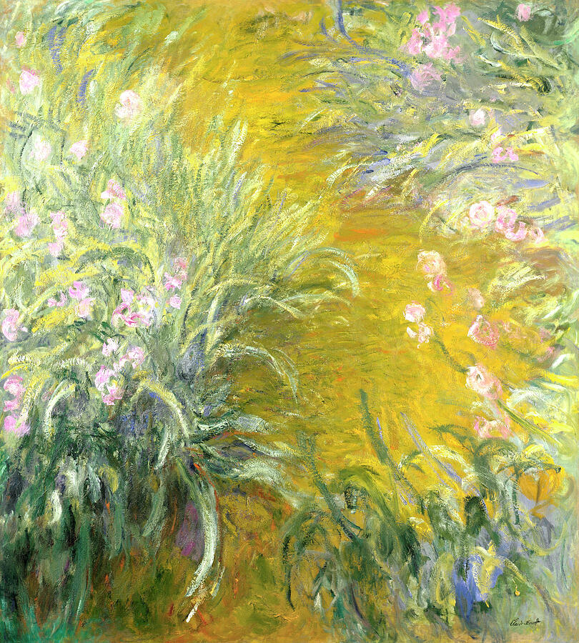 The Path through the Irises, from 1914-1917 Painting by Claude Monet