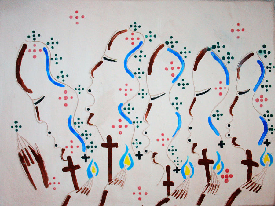 The Wise Virgins #9 Painting by Gloria Ssali