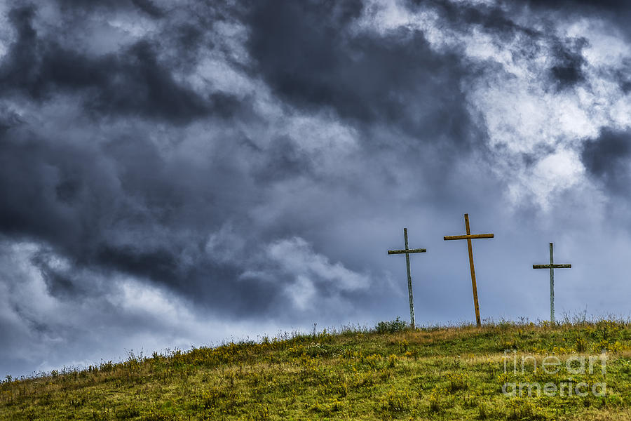 three-crosses-on-hill-photograph-by-thomas-r-fletcher