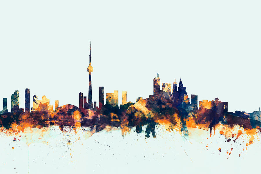 Toronto Digital Art - Toronto Canada Skyline #9 by Michael Tompsett