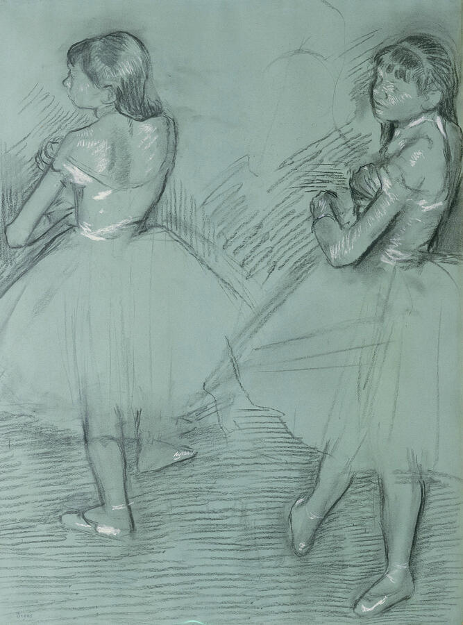 Two Dancers, from circa 1879 Drawing by Edgar Degas